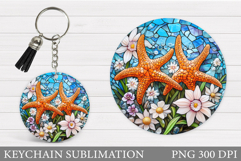 Starfish Keychain Design. Starfish Sublimation Product Image 1