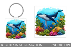 Whale Keychain Sublimation. Whale Sublimation Product Image 1