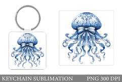 Jellyfish Keychain Sublimation. Jellyfish Sublimation Product Image 1