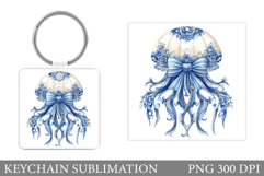 Jellyfish Keychain Sublimation. Jellyfish Sublimation Product Image 1