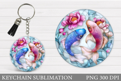 Cute Fish Keychain Design. Cute Fish Sublimation Product Image 1