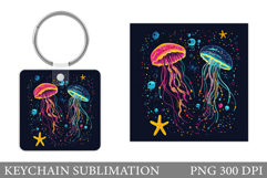 Jellyfish Keychain Sublimation. Jellyfish Sublimation Product Image 1