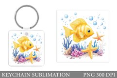 Fish Keychain Sublimation. Fish Keychain Design Product Image 1