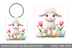 Cute Lamb Keychain. Easter Lamb Keychain Design Product Image 1