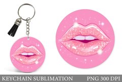Lips Keychain Design. Valentines Keychain Sublimation Product Image 1