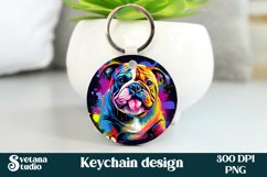 Rainbow dog keychain sublimation | Animal keychain PNG