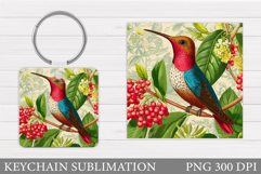 Hummingbird Keychain Design. Hummingbird Sublimation Product Image 1