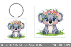 Cute Koala Keychain Design. Cute Koala Sublimation Product Image 1