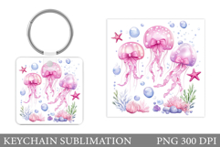 Jellyfish Keychain Sublimation. Jellyfish Sublimation Product Image 1