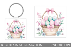 Easter Basket Keychain. Spring Basket Keychain Design Product Image 1
