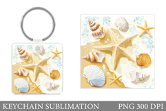 Starfish Keychain Design. Starfish Sublimation Product Image 1