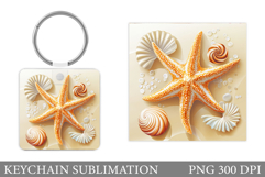 Starfish Keychain Design. Starfish Sublimation Product Image 1