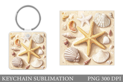 Starfish Keychain Design. Sea Keychain Sublimation Product Image 1