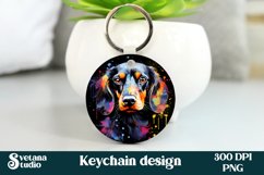 Rainbow dog keychain sublimation | Animal keyring