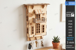 Miniature House Key Holders Laser Cut Bundle | 3D Wall Decor Product Image 3