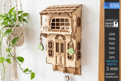 Miniature House Key Holder Laser Cut | 3D Wall Decor | CNC Product Image 1
