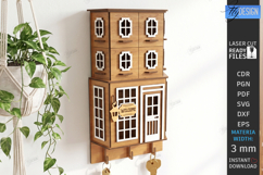 Miniature House Key Holder Laser Cut | 3D Wall Decor | CNC Product Image 1