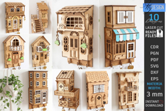 Miniature House Key Holders Laser Cut Bundle | 3D Wall Decor Product Image 1