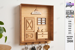 Keyholder Welcome Miniature Laser Cut | Wall Key Hanger SVG Product Image 1