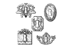 keyhole set sketch hand drawn Product Image 1