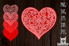 3d layered Love Heart svg, Valentine&#039;s day SVG, multilayered Product Image 1