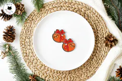 Cute Christmas Sloth Stud Earrings SVG | Laser Cut Jewelry Product Image 3