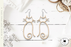 Simple Lines Cat Earrings Laser Cut SVG | Laser Cut Jewelry Product Image 2