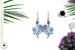 Rose Floral Earrings Laser Cut | Spring Jewelry Product Image 2