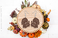 Thanksgiving Laser Cut Earrings | Turkey Laser SVG Product Image 2