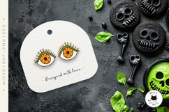Creepy Halloween Stud Earrings | Spooky Eyes Laser Earrings Product Image 2