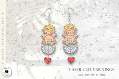 Cute Cupid Laser Cut Earrings | Valentine Earrings SVG Product Image 3