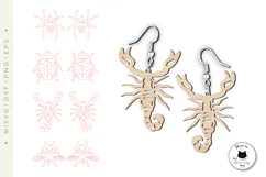 Animal Earrings Laser Cut Files | Creepy Crawlers SVG Product Image 3