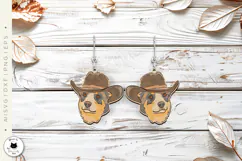 Australian Heeler Dog Earrings | Cowboy Earrings Laser Cut Product Image 2