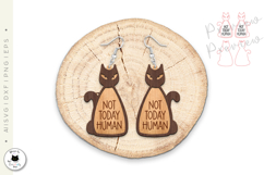 Layered Cat Earrings Laser Cut | Funny &amp; Sarcastic Earrings Product Image 2