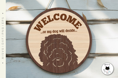 Layered Laser Cut Dog Welcome Signs SVG | Funny Door Signs Product Image 2