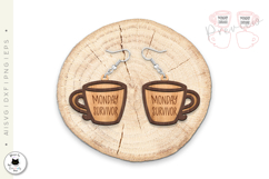 Layered Coffee Cup Earrings Laser Cut | Sarcastic Earrings Product Image 2