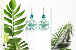 Pansy Flower Earrings | Floral Laser Cut Jewelry Product Image 2