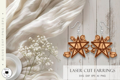 Gothic Valentine Earrings Laser Cut | Floral Pentagram Product Image 2