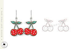 Polka Dot Cherry Earrings | Summer Earrings Laser Cut Product Image 3