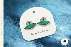 Alien Spaceship Stud Earrings Laser Cut | Halloween Earrings Product Image 2