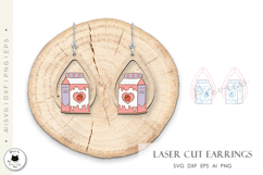 Sweet Valentine Earrings Laser Cut | Valentine Teardrop Product Image 2