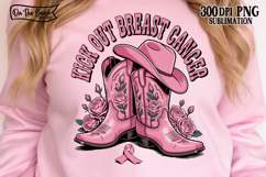 Kick Out Breast Cancer PNG October Wear Pink Western Boots Product Image 1