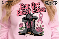 Kick Out Breast Cancer PNG October Wear Pink Western Boots Product Image 1