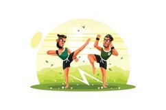 KickBoxing Fighter Vector Illustration Product Image 1