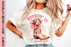 Coquette Cowgirl Boot Png, Sublimation Design. Product Image 2