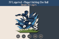 3D Layered Player Kicking the ball SVG Product Image 2