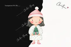 Cute Christmas Children Clipart | Christmas PNG Product Image 2