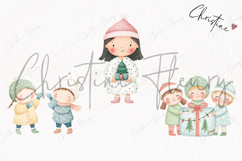 Cute Christmas Children Clipart | Christmas PNG Product Image 3