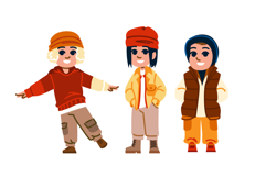 scarf kid boy autumn fashion vector Product Image 1