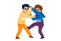 wrestle kid boy fight vector Product Image 1
